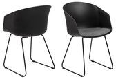 Set van 2 Momo eetkamerstoel zwart, grijs.