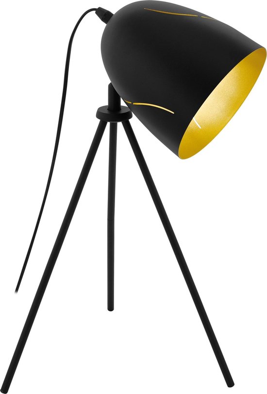 EGLO Hunningham Tafellamp - 1 lichts - h 51cm. - E27 - Zwart/goud