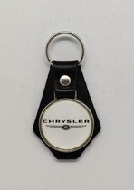 Sleutelhanger - Chrysler - Wit - Leer - Leather - Metaal - Auto
