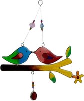 Sarana - Decoratie - Ornament resin kissing birds on a branch - Indonesie - Fairtrade