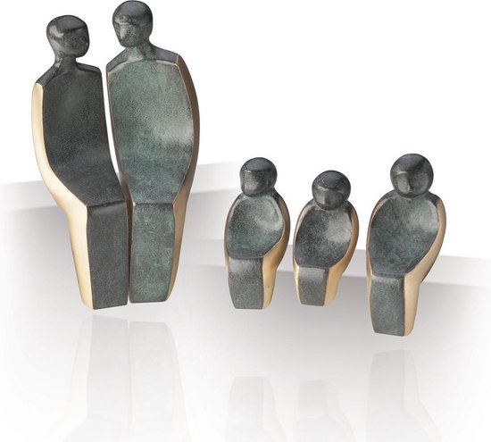 Bronzen beeld gezin sculptuur familie 5 personen gezin | bol.com