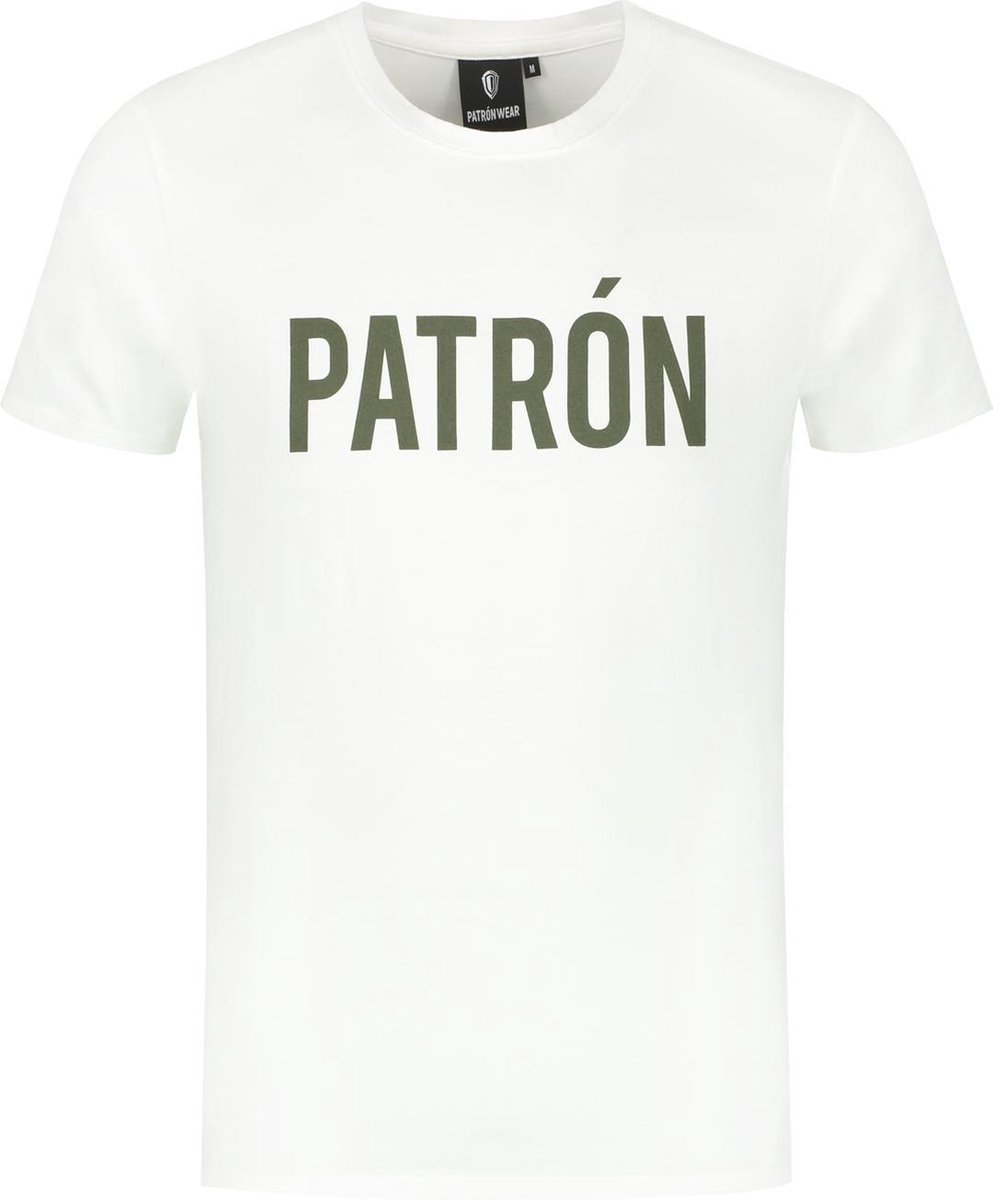 Patrón Wear | White & Green Brand T-shirt | Heren | T-shirt | Maat XL