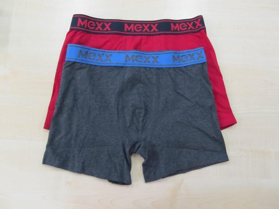 Mexx Mexx Boxers 2 pack Mannen Antraciet Rood Maat S bol