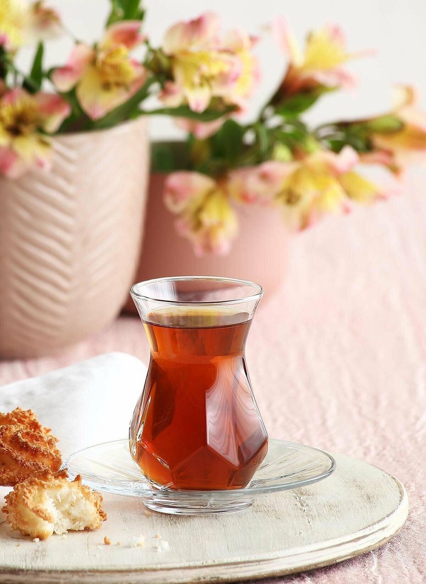 Lav Turkse theeglazen & schoteltjes (set van 12) - Alya