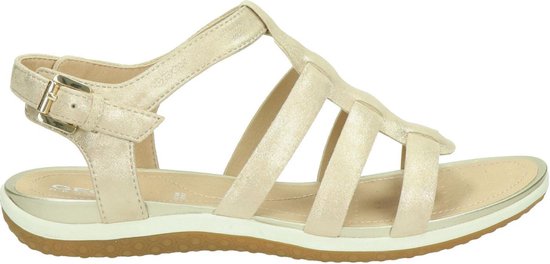 Geox D72R6A - Platte sandalenDames Sandalen - Kleur: Wit/beige - Maat: 36