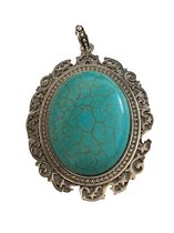 Petra's Sieradenwereld - Ketting bohemian turquoise hanger 30 cm