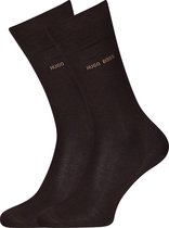 HUGO BOSS George uni (1-pack) - herensokken katoen - donker bruin -  Maat: 45-46