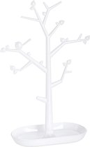 HN®  Sieradenboom Wit Transparant | Jewellery tree vogel | Juwelenboom sieraden | Standaard stand sieradenboompje | jewellerytree