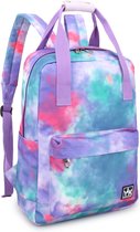 YLX Aspen rugzak. Tie dye paars. Recyceld Rpet materiaal. Gerecyclede plastic flessen. 15" laptop sleeve. Eco friendly. Volwassenen / middelbare scholieren. Schooltas / reistas