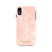 Paradise Amsterdam 'Mineral Peach' Fortified Phone Case - iPhone XR - roze steen marmer design telefoonhoesje