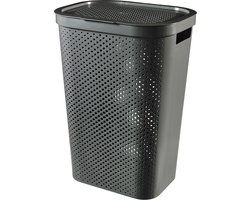 Curver Infinity Recycled Dots Wasmand met deksel - 60L - Antraciet
