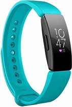Siliconen Smartwatch bandje - Geschikt voor  Fitbit Inspire  silicone band - turquoise - Maat: L - Horlogeband / Polsband / Armband