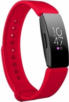 Siliconen Smartwatch bandje - Geschikt voor  Fitbit Inspire  silicone band - rood - Maat: L - Horlogeband / Polsband / Armband