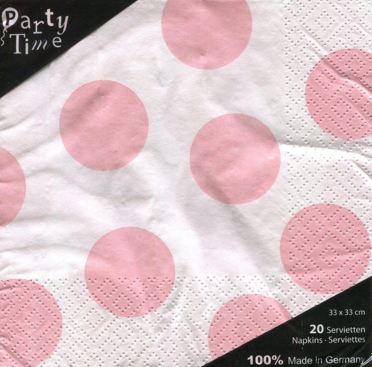 Servetten Roze Stippen - 40 stuks - 33 X 33 Cm