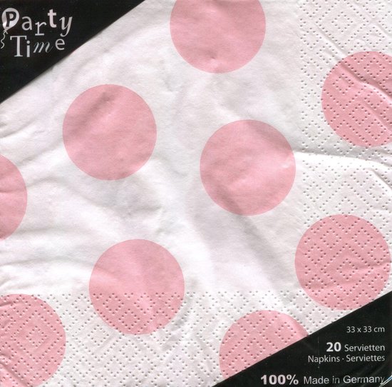 50 stuks roze papieren borden en servetten, feestservies