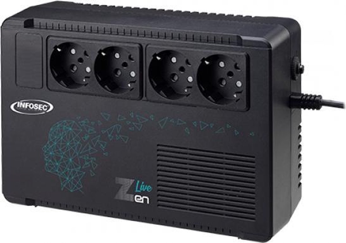 Infosec Zen Live 650 Line-interactive 0,65 kVA 390 W 4 AC-uitgang(en)