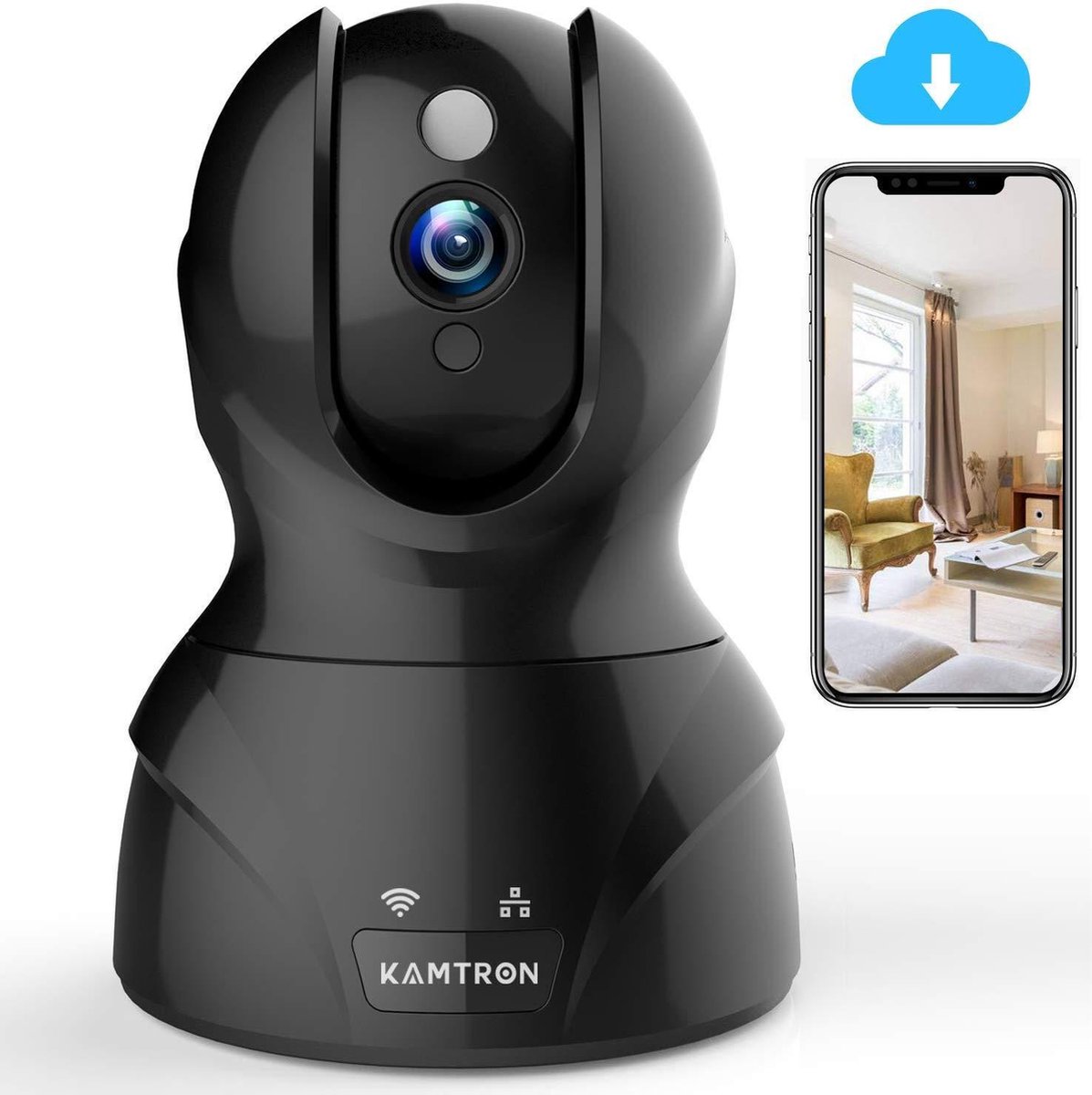 KAMTRON 1080P HD WiFi Security Surveillance IP Camera Home Baby Monitor