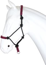 Knoophalster maat pony met touw 2m roze musketon haak