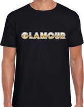 Fout Glamour fun tekst t-shirt zwart / goud voor heren L