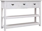 Sidetable Wit Hout (Incl LW 3d klok) - wandtafel - Tv kast- opbergkast - Boekenkast - Kast met lades - Bijzettafel - decoratietafel