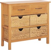 Dressoir Bruin Hout Ladekast (Incl LW 3d klok) - wandkast - Tv kast- opbergkast - Boekenkast - opbergkast - Kast met lades - Sidetable