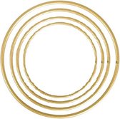 Set van 4 metalen ringen goud verschillende maten 10, 15, 20 en 25cm