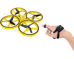 Denver Mini Drone voor Kinderen en Volwassenen – 30m Bereik – Handbesturing –  LED Licht – DRO170 – Zwart/Geel