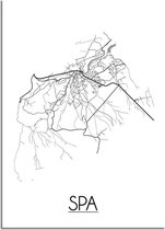 DesignClaud Spa België Plattegrond poster A3 + Fotolijst wit