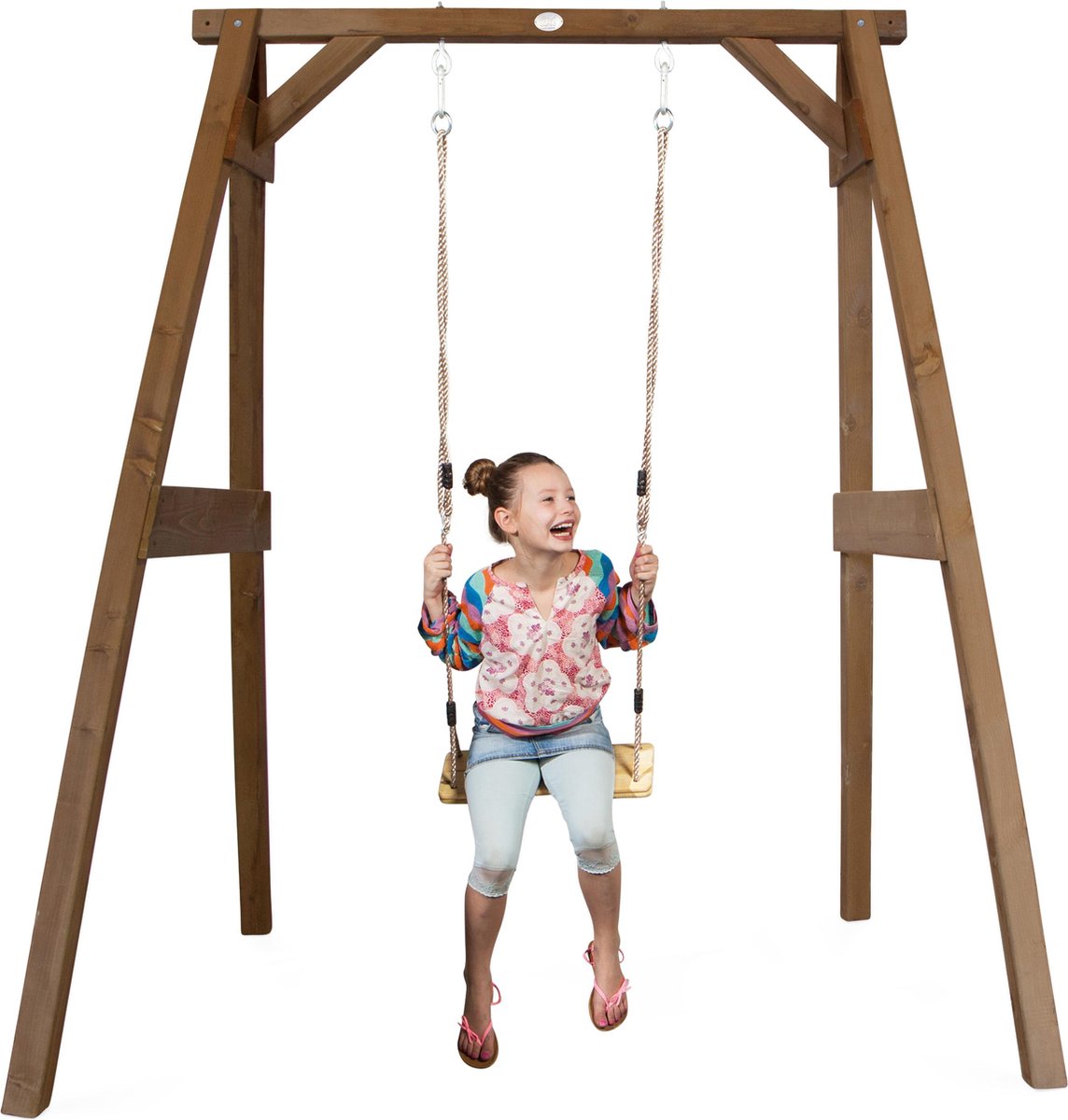 AXI Enkele Houten Schommel in Bruin - FSC hout - Vrijstaande schommelset voor kinderen met houten schommelzitje - Schommelset voor kinderen - 10 jaar Garantie! — afbeelding 4