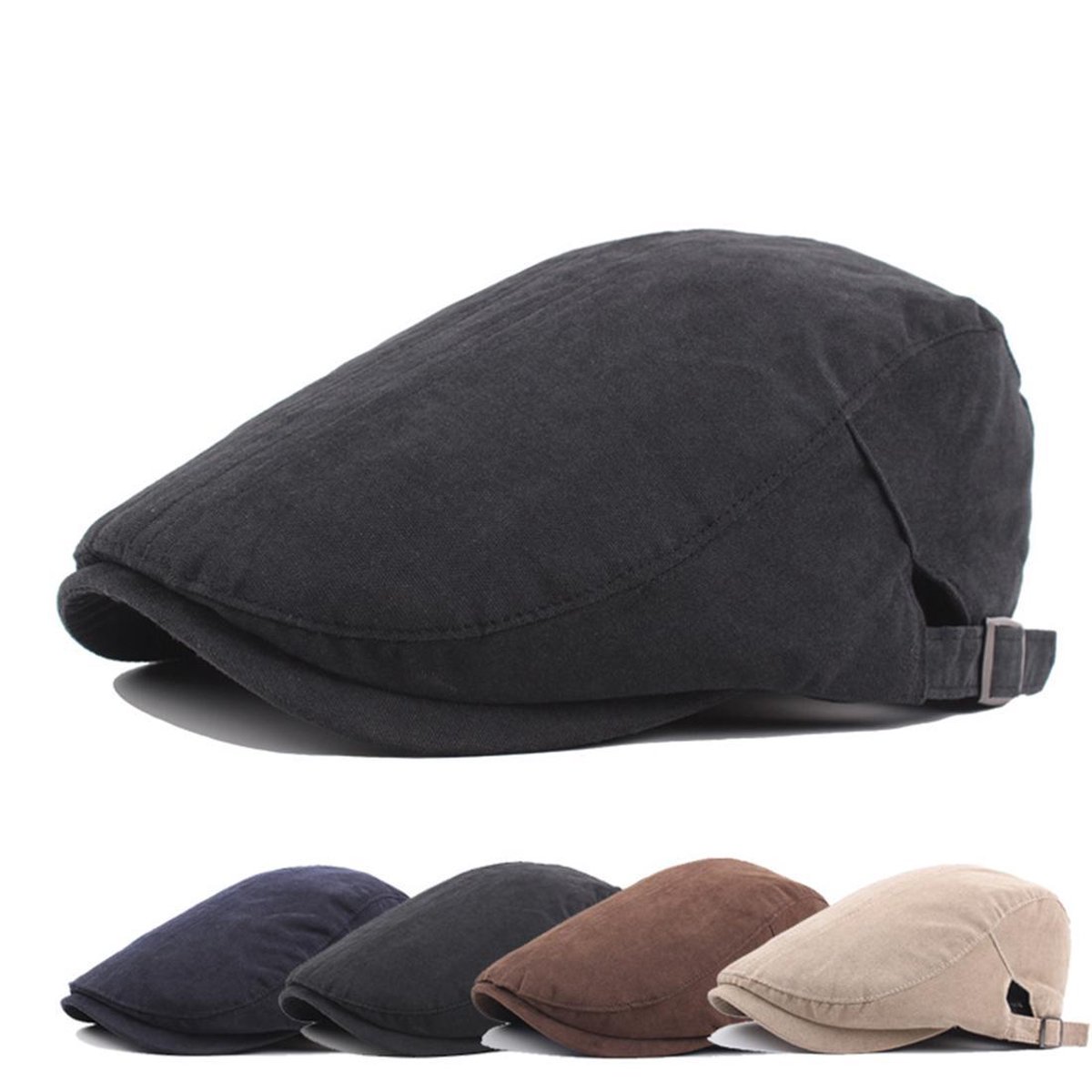 Alfonso D'Este - Baret - platte pet voor dames of heren Gerardo, Grijs, 58/60 cm