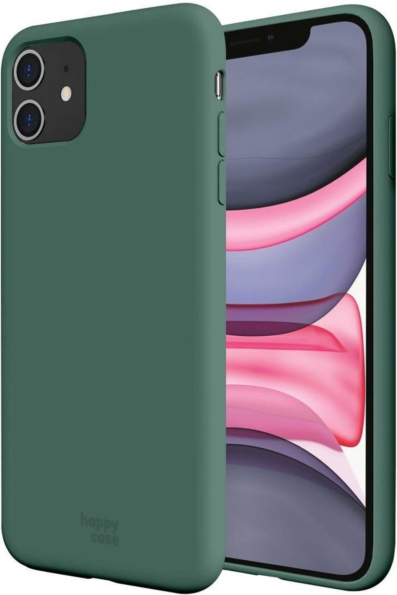 HappyCase Hoesje Siliconen Back Cover Groen Geschikt voor Apple iPhone 11