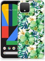 Back Cover Google Pixel 4 TPU Siliconen Hoesje Orchidee Groen