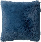 Dutch Decor FLUFFY - Sierkussen unikleur Provincial Blue 45x45 cm - blauw