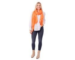 Amantes Sjaal omslagdoek Dames oranje effen 70x195cm