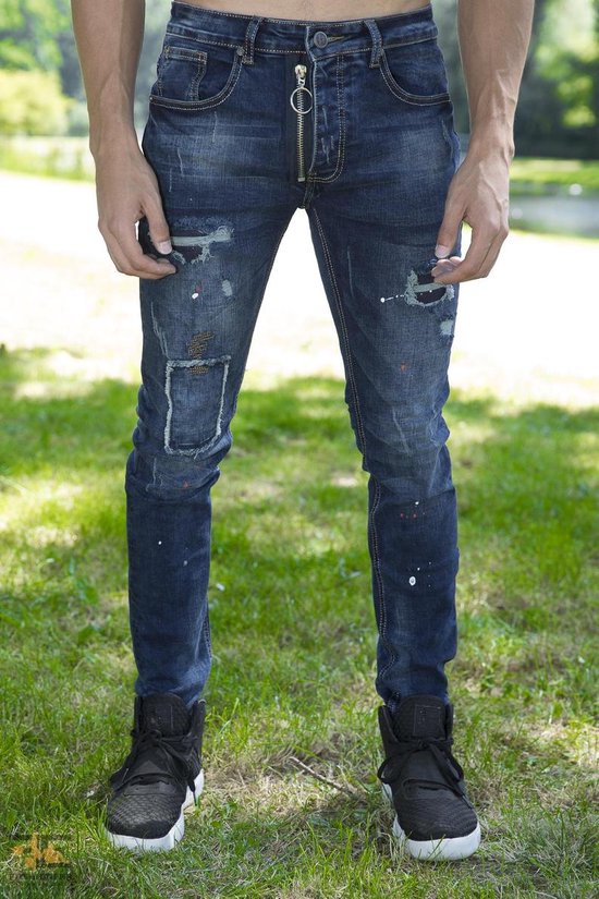 Patched en Ripped Jeans – Blauw | bol.com