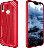 Huawei P20 Lite (2018) Hoesje - Mobigear - Grip Serie - TPU Backcover - Rood - Hoesje Geschikt Voor Huawei P20 Lite (2018)