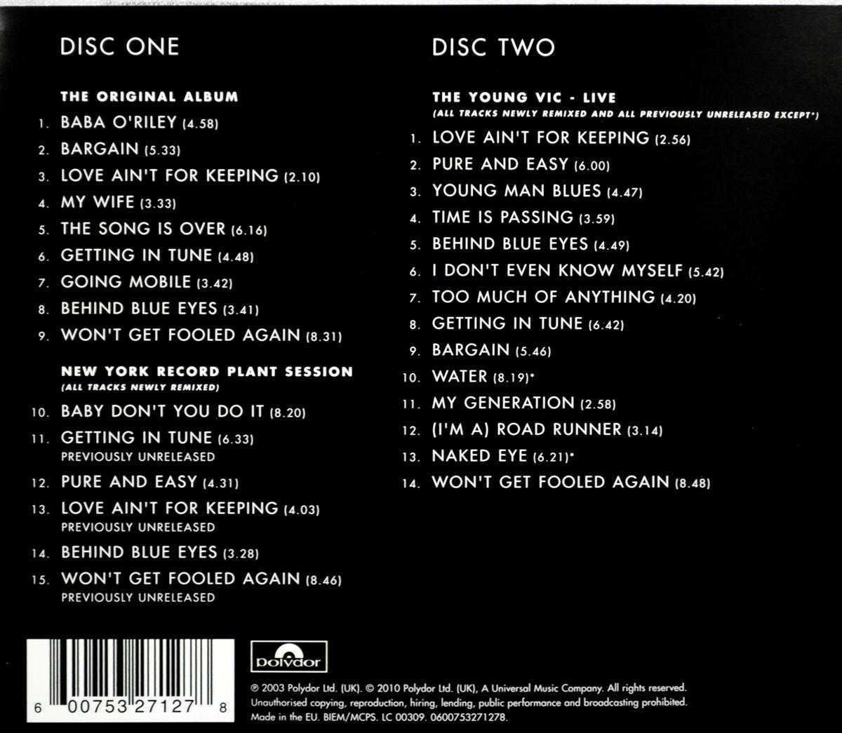 bol.com  Who's Next (Deluxe Edition), The Who  CD (album)  Muziek