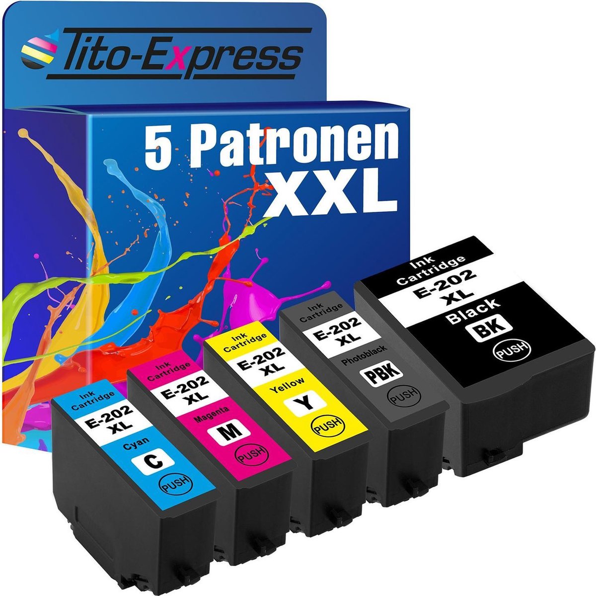 Tito-Express Epson 202 XL 5x inkt cartridge alternatief voor Epson 202XL Epson Expression Premium XP-6000 6100 6005 6105 - Tito-EXpress