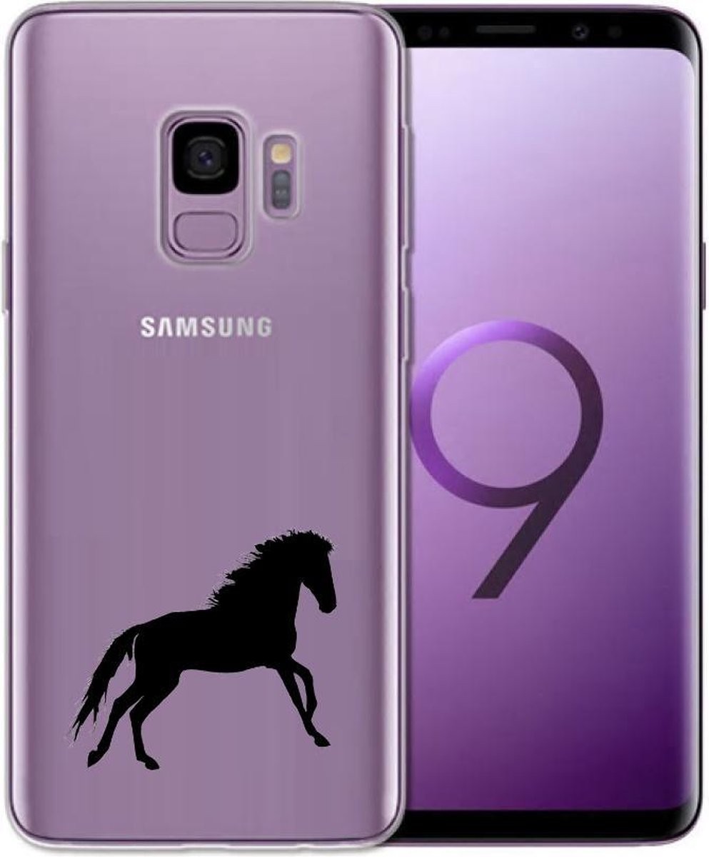 Samsung Galaxy S9 transparant siliconen hoesje - zwart paard