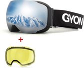 Gyon® G7 Skibril – Snowboardbril Mirror Revo Lens met Extra Magnetisch Verwisselbare Gele Lens en Opbergbox – Anti-condens – UV Bescherming – Antislip – Unisex