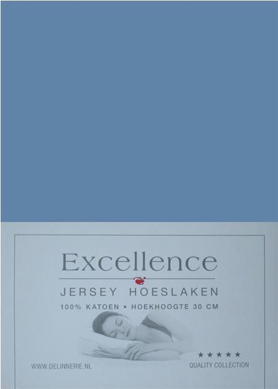 Excellence Jersey Hoeslaken - Tweepersoons - 140x200/210 cm - Blue