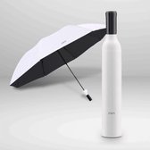 MikaMax Opvouwbare Paraplu - Wijnfles Paraplu - Origineel Cadeau - Modern Design - Inklapbaar - Compact - Wit/Zwart