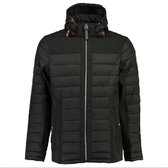 Geographical Norway - Heren Gewatteerde Jas met Softshell Details - Capuchon - Baleine - Zwart