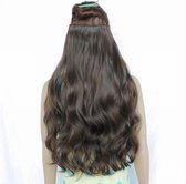 Clip In Hair Extensions  donkerbruin 1delig 100%remy hair 120Gram 60cm