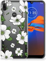 Back Case Motorola Moto E6 Plus TPU Siliconen Hoesje Dogwood Flowers