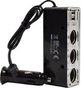 auto 12v splitter stekkerdoos 3-voudig met USB poort