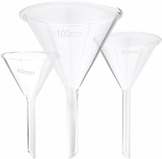 Glazen Trechter van hoogwaardig Borosilicaatglas voor Hoge temparaturen  chemisch... | bol.com
