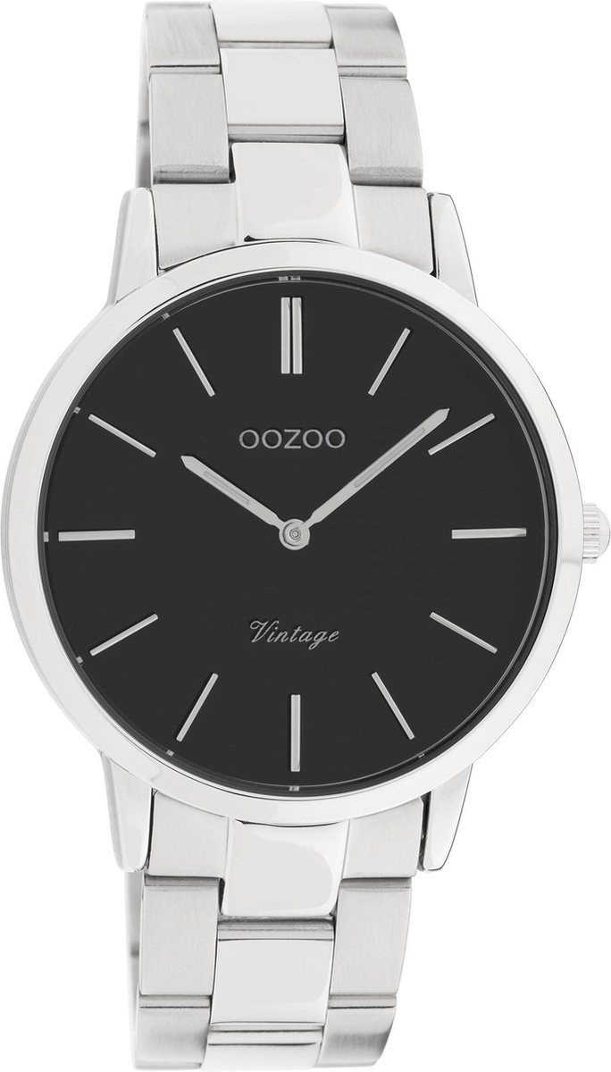 OOZOO Vintage series - zilverkleurige horloge met zilverkleurige roestvrijstalen armband - C20031 - Ø38