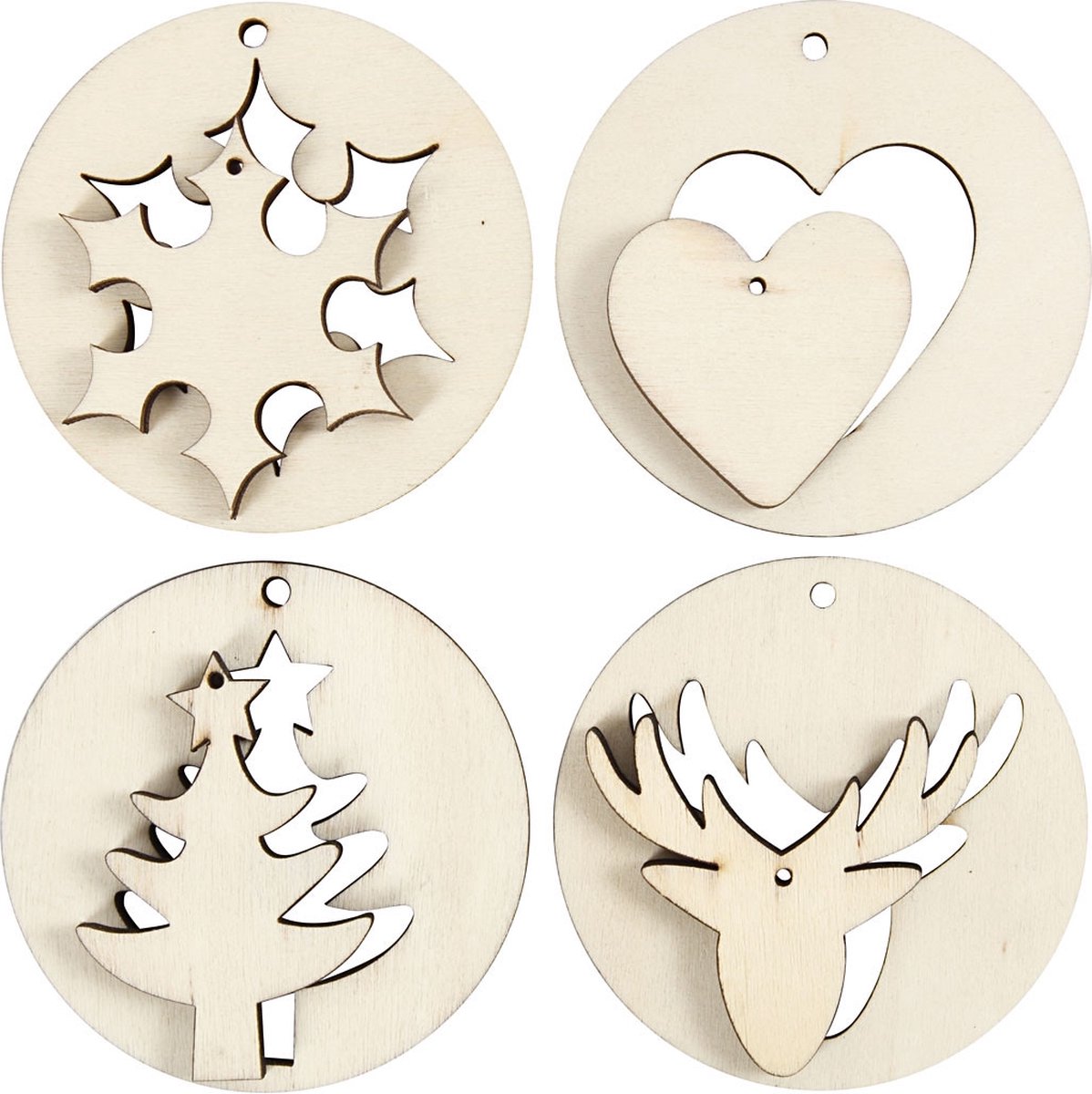 Image of 2-in-1 Hangende decoraties, d 7 cm, gatgrootte 3 mm, dikte 4 mm, 8 stuk/ 1 doos