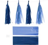 Tassels, afm 12x35 cm, 14 gr, donkerblauw/lichtblauw, 12 stuk/ 1 doos